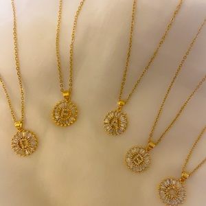 Cubic Zirconia Initial Necklace